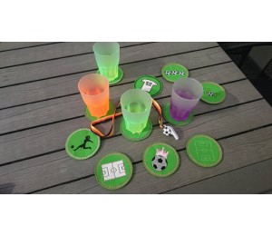 ITH Untersetzer - Fußball Ladies Silhouette